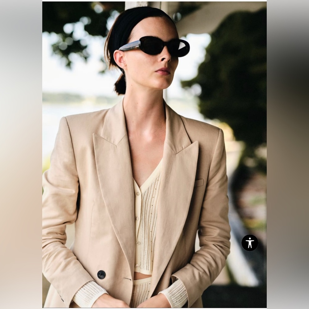 Zara linen blend  Double-Breasted Blazer 🔥New collection 🔥